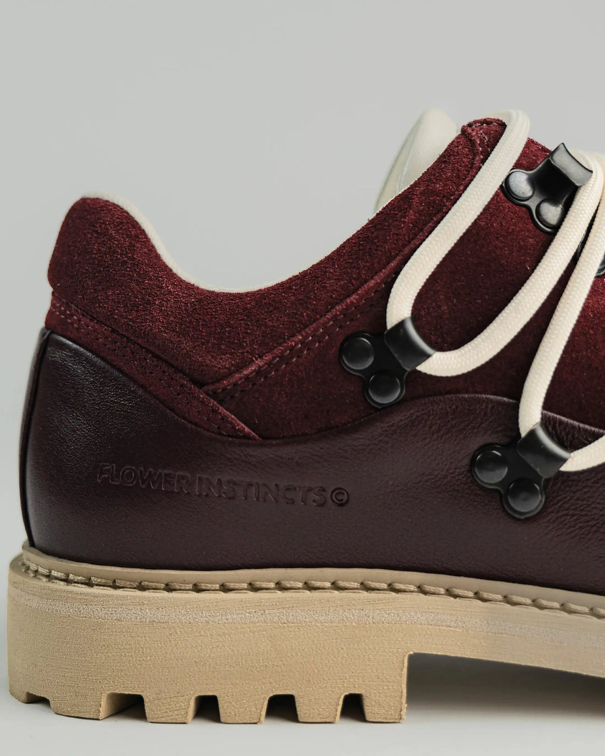 Short-hair red Italian suede at the heel. Handcrafted in Portugal.