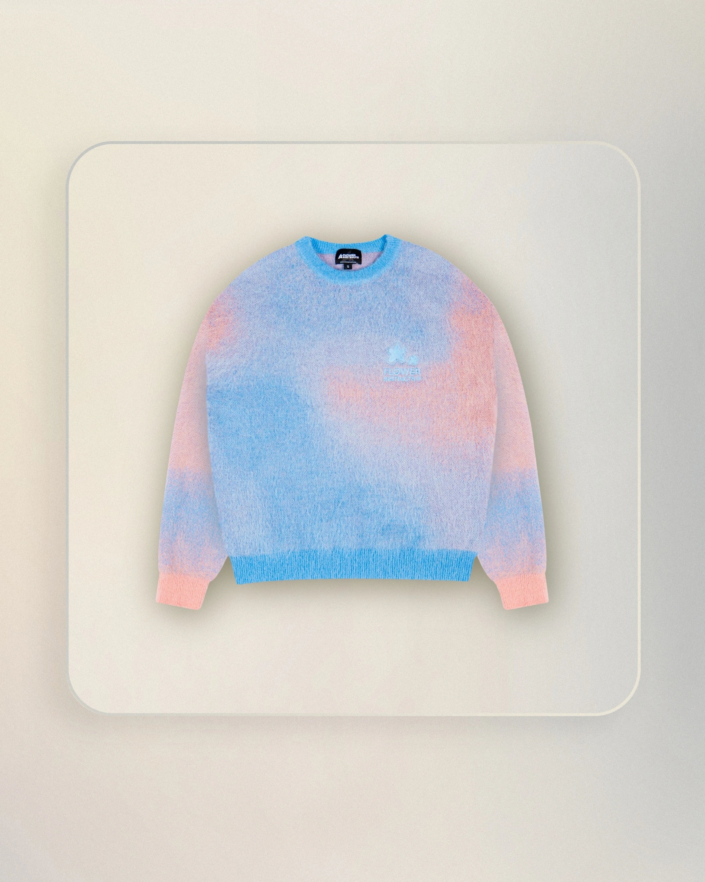 PULL MOHAIR ROSE/BLEU 