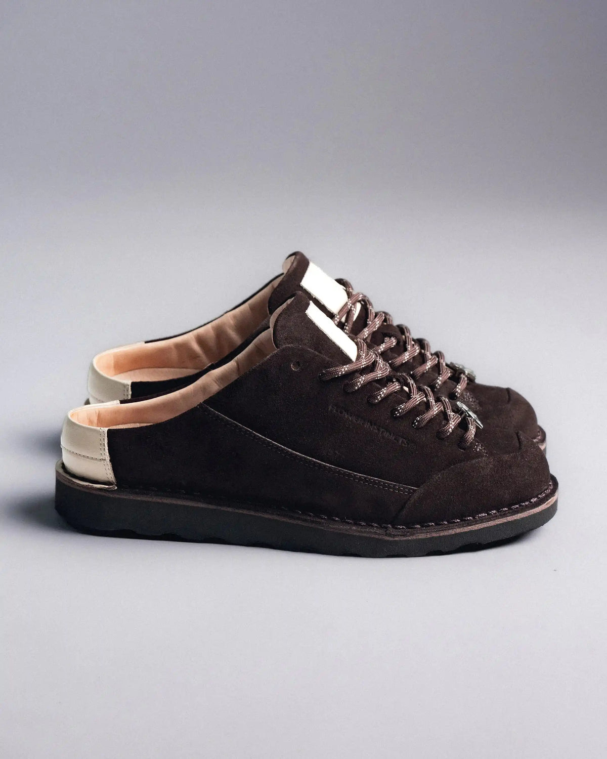 Flower Instincts BOOTED MULE CHOCOLATE  – Italian Leather & Suede – Handcrafted in Portugal
