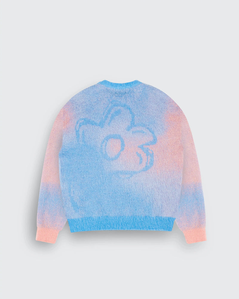 PULL MOHAIR ROSE/BLEU 