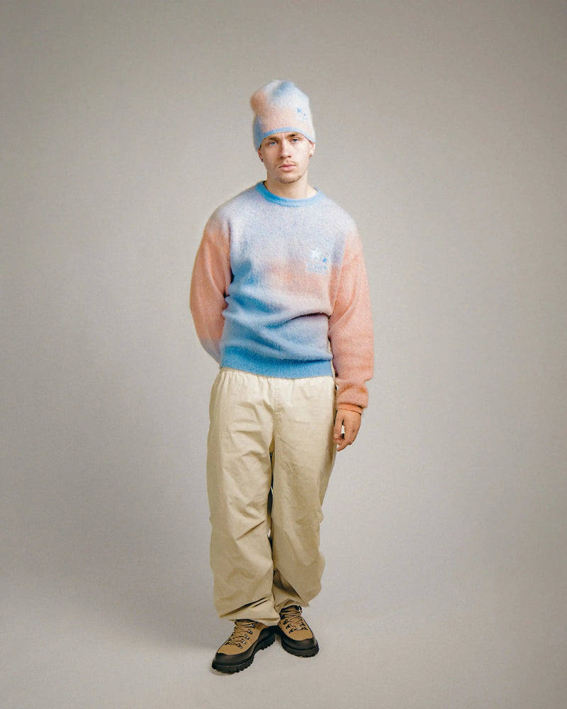 PULL MOHAIR ROSE/BLEU 