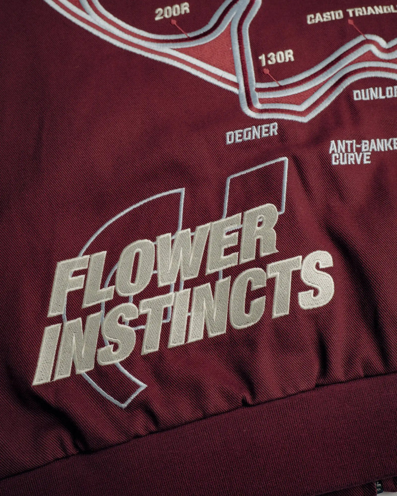 RACING JACKET FLOWER GTR BORDEAUX RED