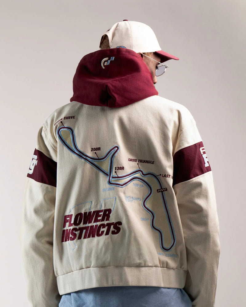 VESTE RACING FLOWER TURISMO BEIGE