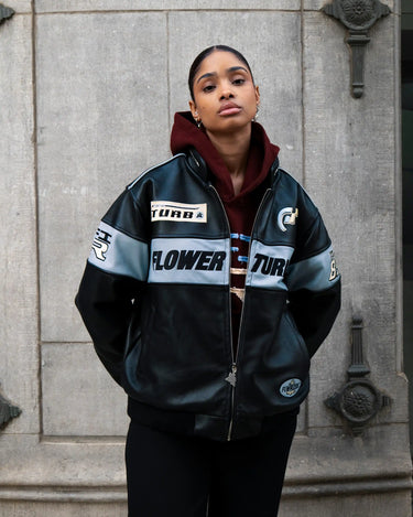 GoDaddy racing jacket レーシングジャケット Racing Jacket GTR Leather Black — Leather Jacket | Flower