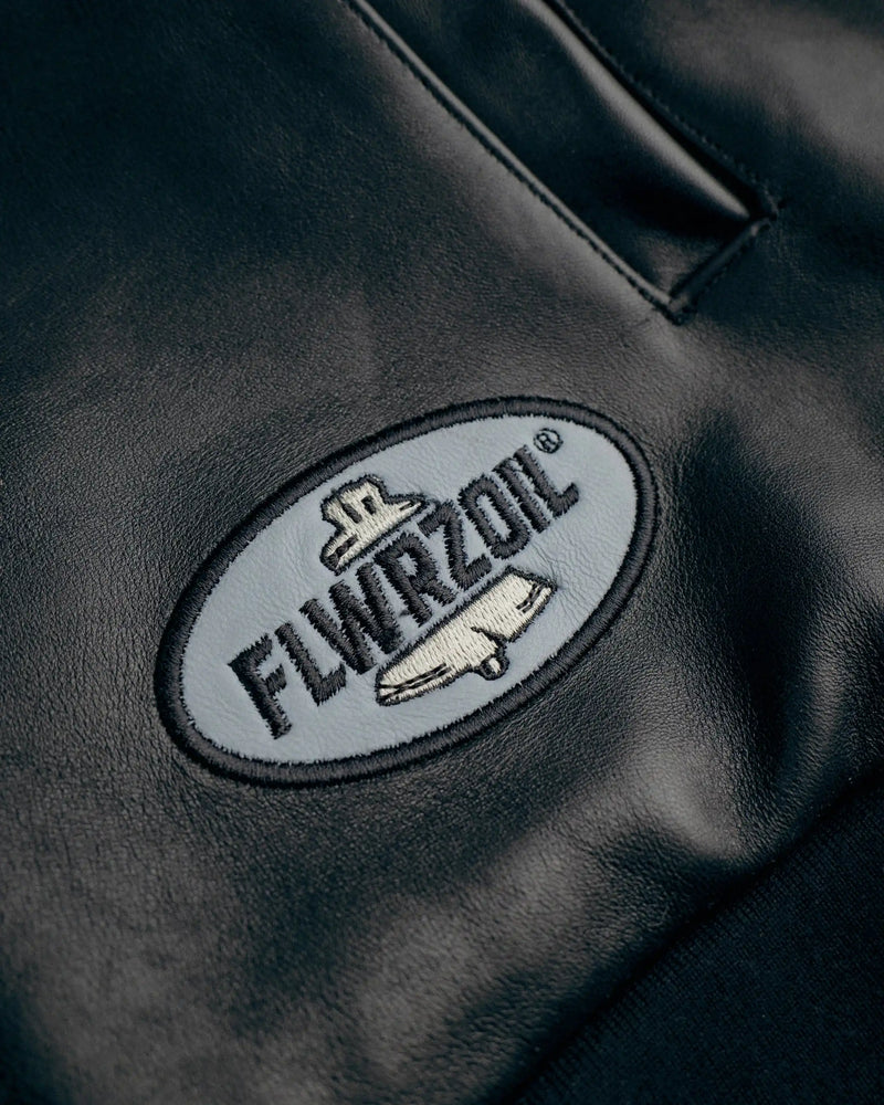 VESTE RACING FLOWER TURISMO CUIR NOIR