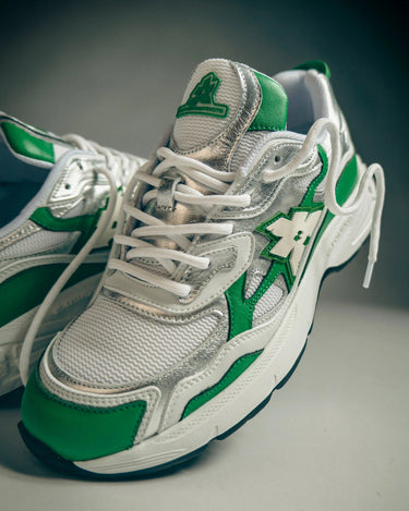 Cor-V Green Pulse — Leather & Mesh Runner | Flower Instincts