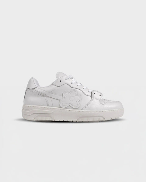 Flin Pure White — Italian Leather Sneaker | Flower Instincts