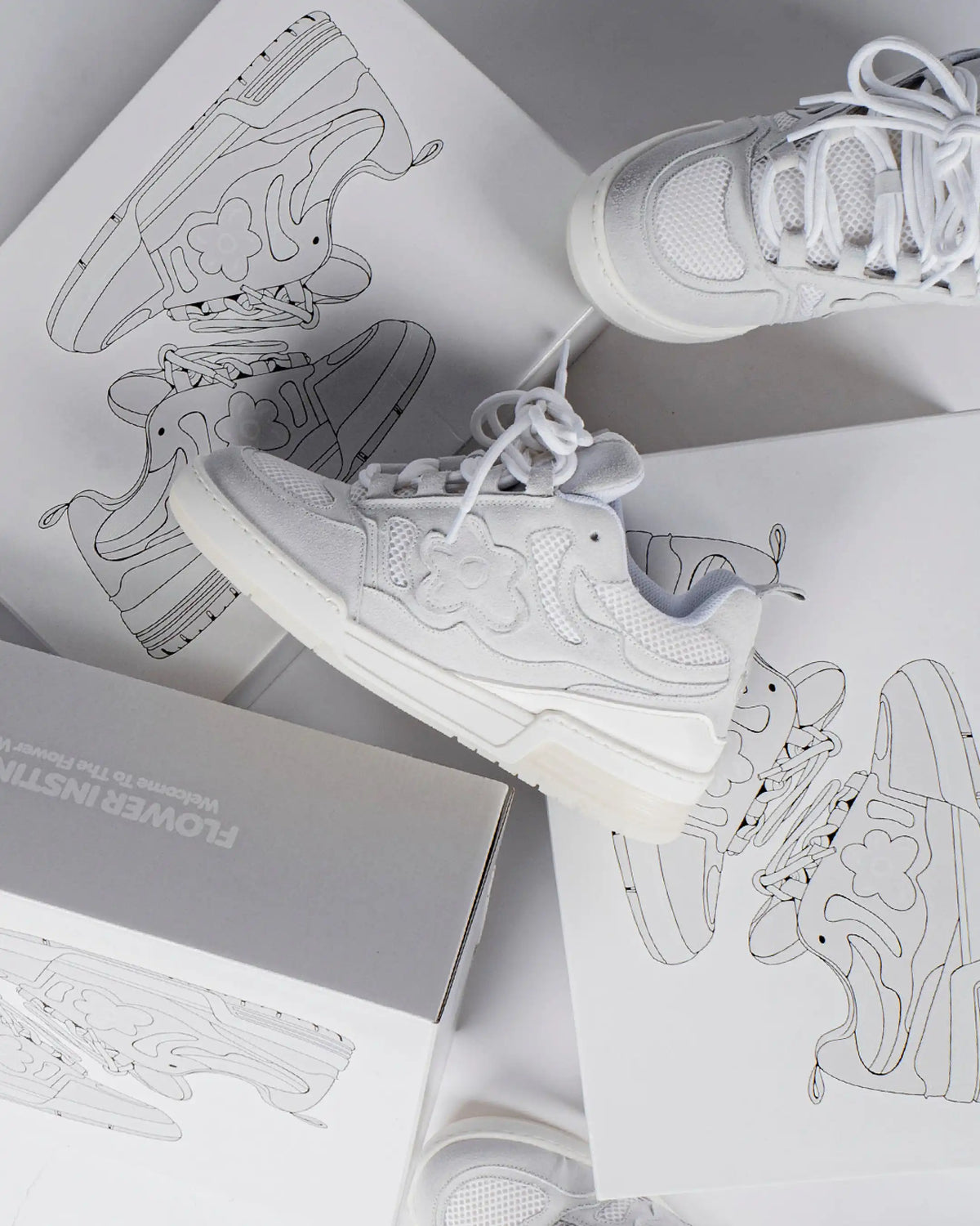 Flower Instincts SNEAKERS SDT 101 CRYSTAL  – Italian Leather & Suede – Handcrafted in Portugal
