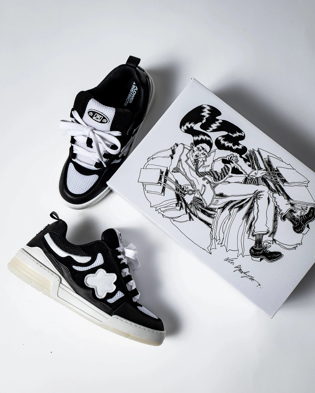 Flower Instincts SNEAKERS SDT CONSUMERISM w/ LÉO KPODZRO  – Italian Leather & Suede – Handcrafted in Portugal