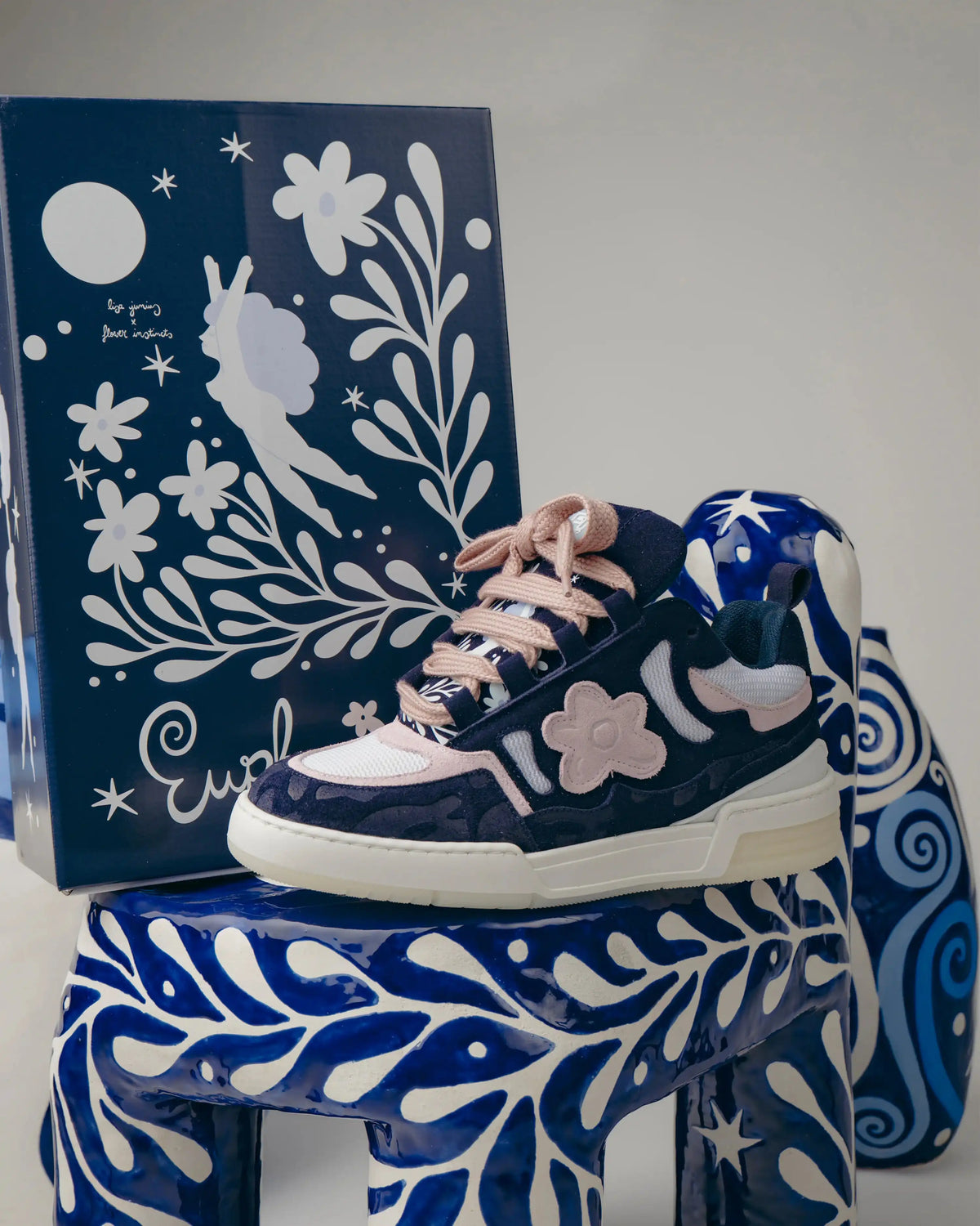 Flower Instincts SNEAKERS SDT EUPHORIA w/ LISA JUNIUS  – Italian Leather & Suede – Handcrafted in Portugal