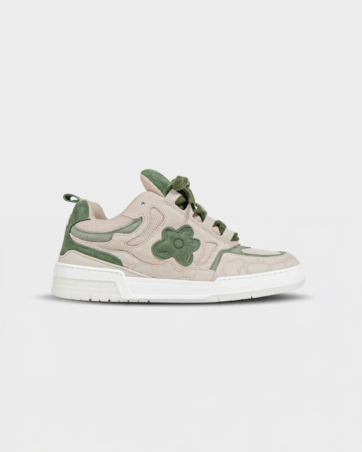 Flower Instincts SNEAKERS SDT GREEN POULETO  – Italian Leather & Suede – Handcrafted in Portugal