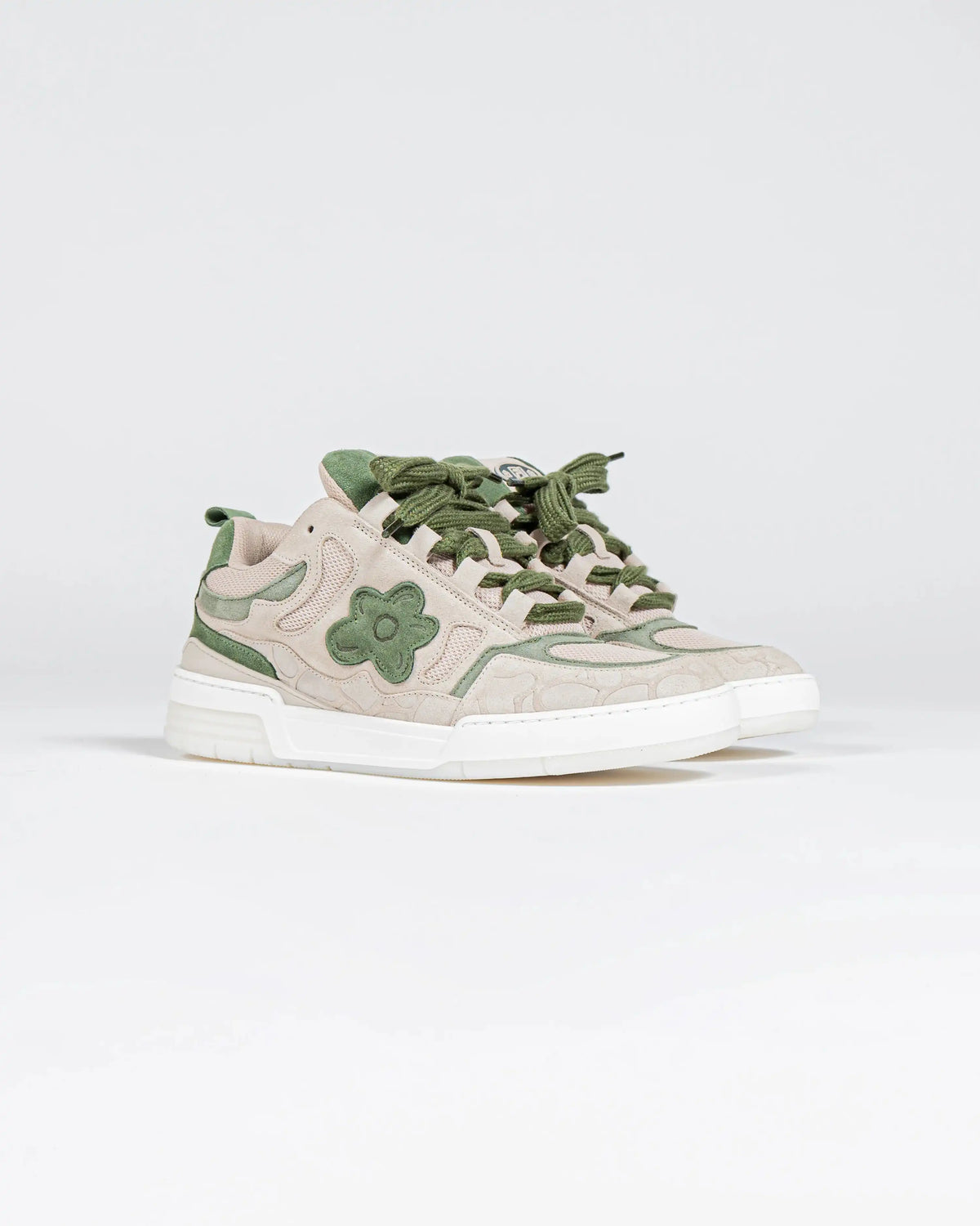 Flower Instincts SNEAKERS SDT GREEN POULETO  – Italian Leather & Suede – Handcrafted in Portugal