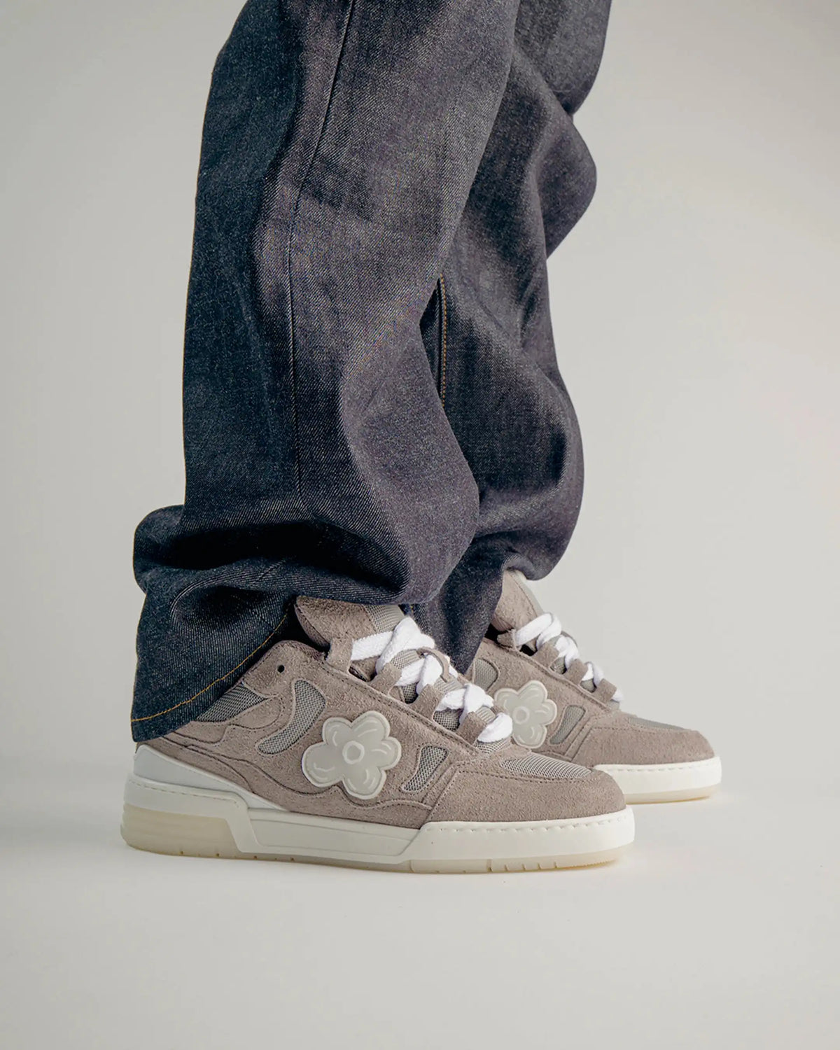 Flower Instincts SNEAKERS SDT ICE PACK GREY  – Italian Leather & Suede – Handcrafted in Portugal