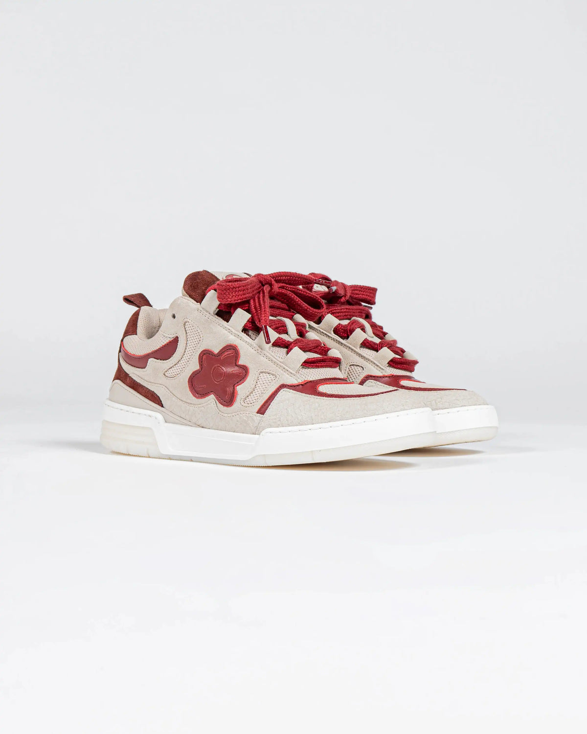 Flower Instincts SNEAKERS SDT RED BOLO  – Italian Leather & Suede – Handcrafted in Portugal
