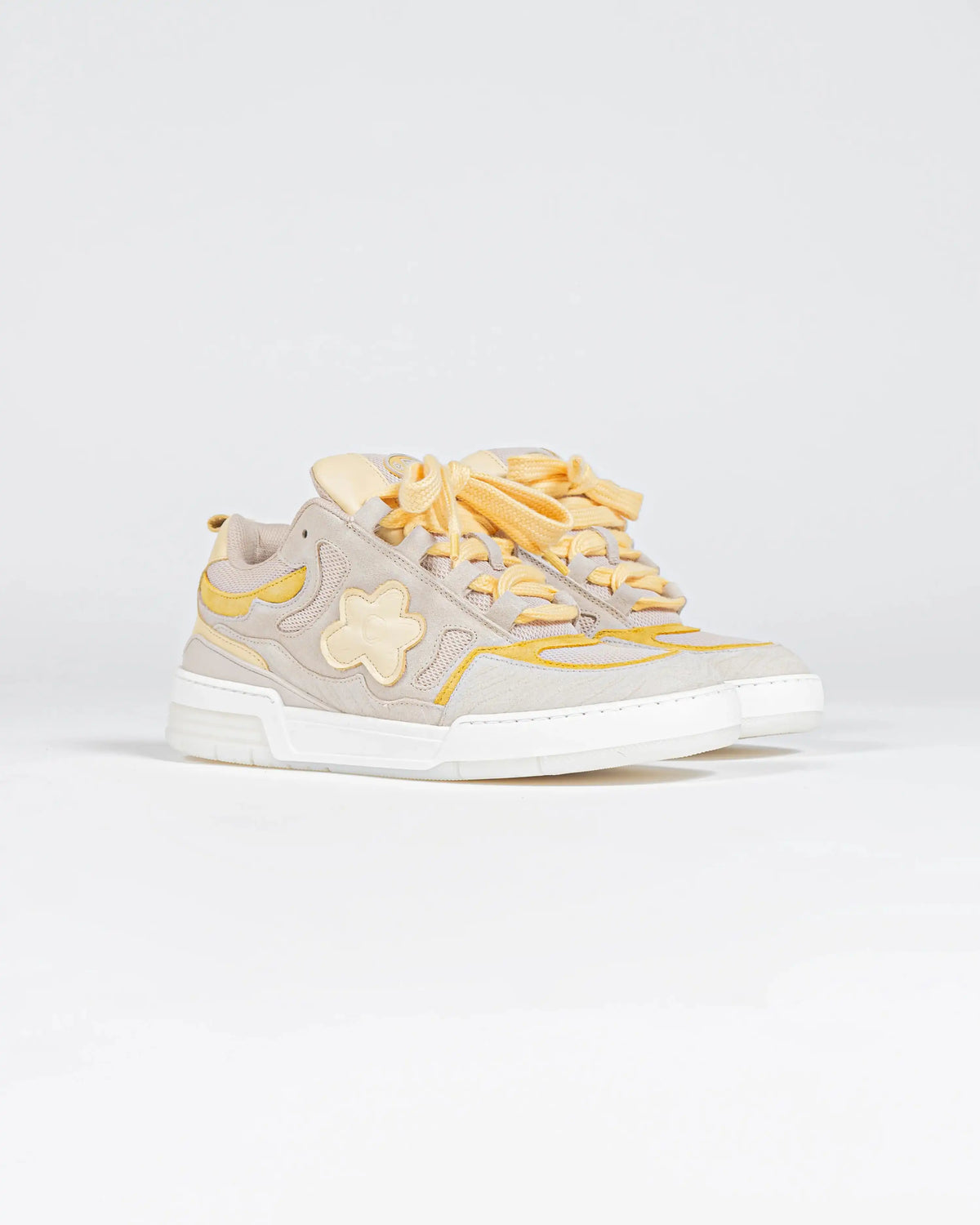 Flower Instincts SNEAKERS SDT YELLOW FROMAGIO  – Italian Leather & Suede – Handcrafted in Portugal
