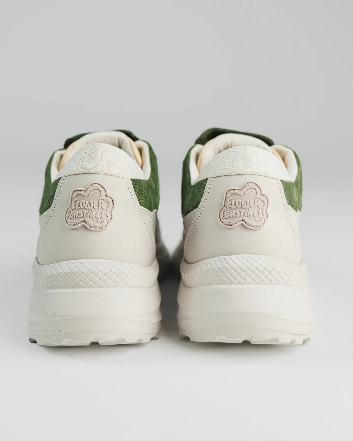 Flower Instincts SNEAKERS SNEAKPEAK GREEN & WHITE  – Italian Leather & Suede – Handcrafted in Portugal