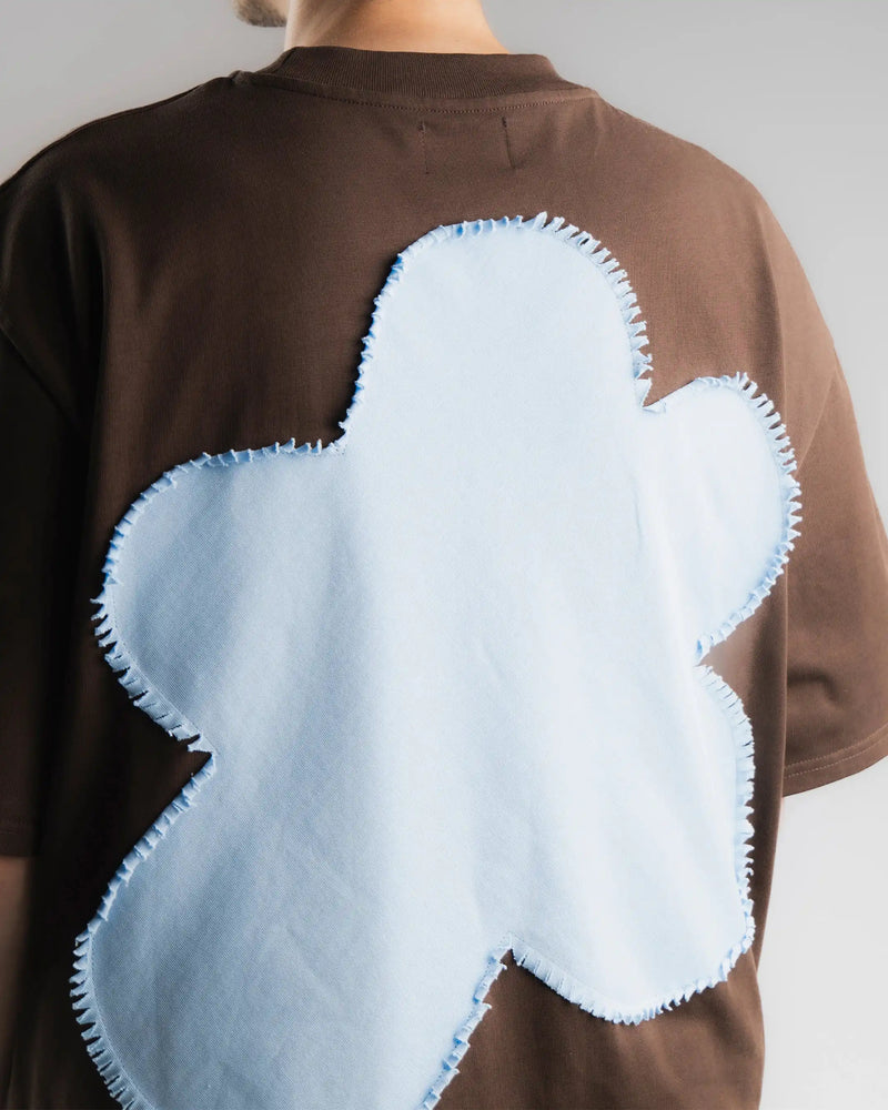 T-SHIRT SIGNATURE BRUN & BLEU
