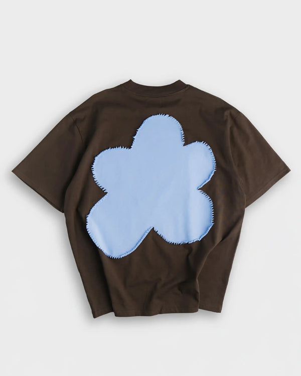 Flower Instincts TEE SIGNATURE BROWN & BLUE  – Italian Leather & Suede – Handcrafted in Portugal