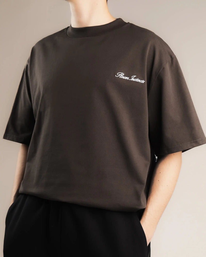 T-SHIRT SIGNATURE BRUN & BLEU