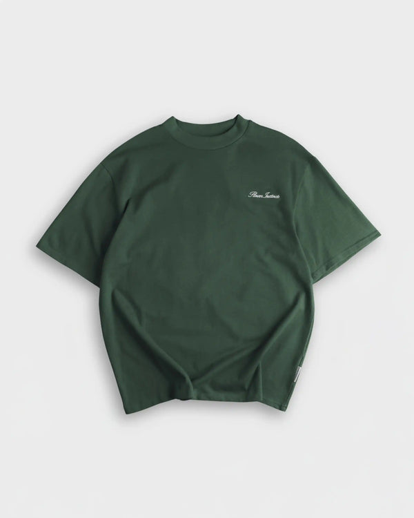 Flower Instincts TEE SIGNATURE PINE GREEN  – Italian Leather & Suede – Handcrafted in Portugal