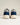 Flower Instincts Daytona Blue Hour sneaker, rear view with embossed heel logo